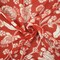 Sunset Orange-Ivory Floral Printed Poly Chiffon Woven Fabric By the Yard